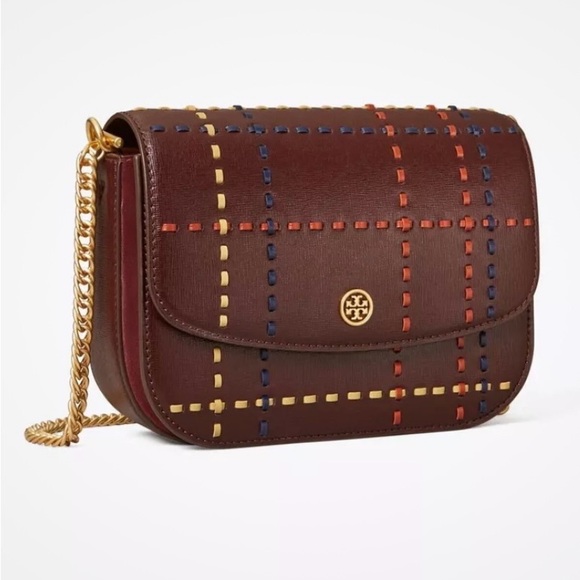Tory Burch purse Robinson woven plaid convertible shoulder bag - Picture 5 of 6